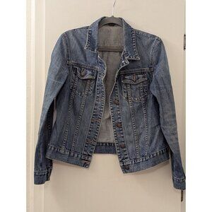 J.Crew Medium Womens Denim Jacket 100% Cotton Button Front Blue Classic Fit